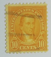 VEREINIGTE STAATEN POSTAGE ''10 CENTS 10'' 1923 ORANGE MONROE.