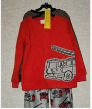 Carters Boy 3PC Set Fleece Pullover, T-Shirt, Pants RED/GRAY 8/8A NWT