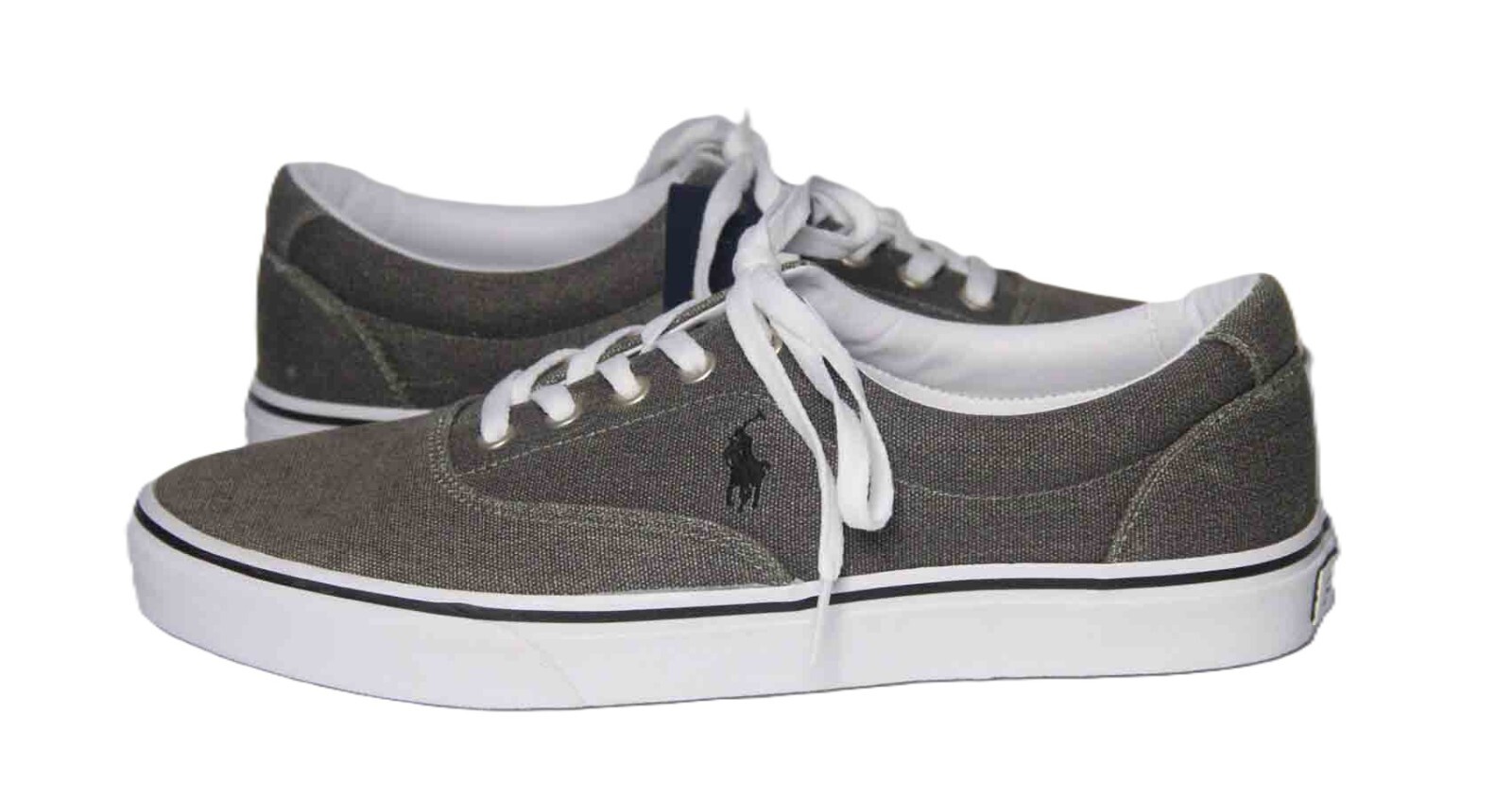 PONY Polo Ralph Lauren Keaton scarpe sneakers tela grigio uomo taglia 10 5 ADATTE 10