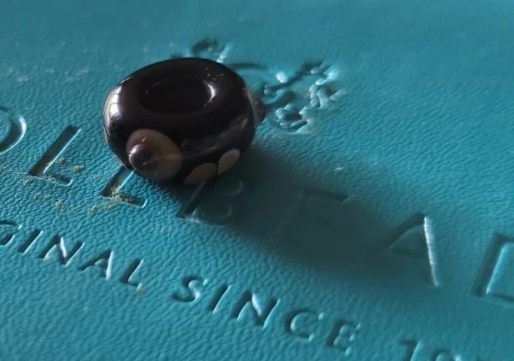 Vintage Original Authentic Trollbeads Brown 3D Rare Murano Bead Early 2000s PB02 - Image 4 of 4