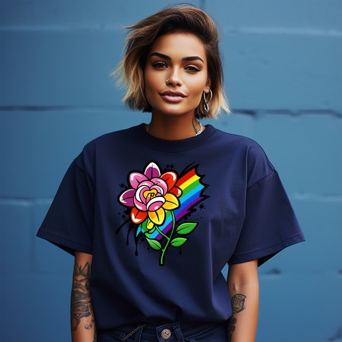 Unisex T-Shirt "Pride_92 Blooming Beauty", lustiges Design, 100% Baumwolle, lebendiger Fl - Bild 8 von 46