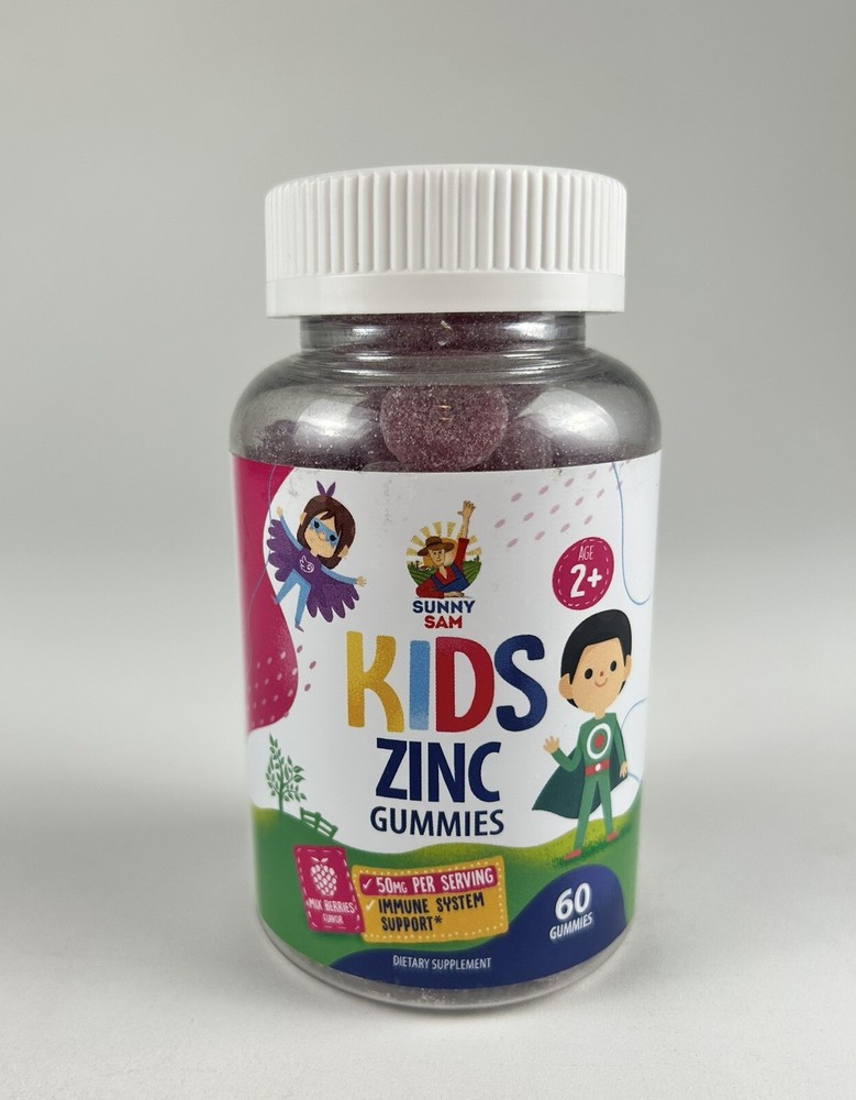 Zinc Gummies for Kids & Adults Immune Support Antioxidant 60ct Mixed Berry