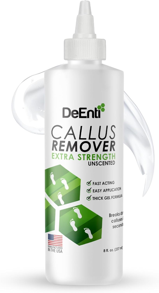 Deenti Callus Remover Gel, 8Oz Extra Strength Pedicure Gel for Rough, Cracked Fe
