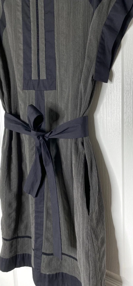 Vestido túnica Isabel Marant Etoile algodón gasa bloques de colores faja con cinturón corbata 38 = 6 Foto 4 de 4