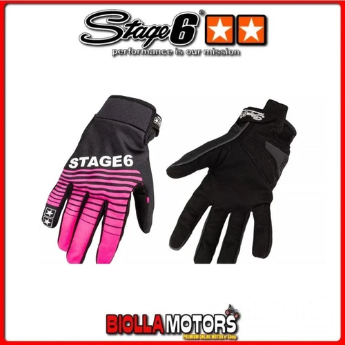S6-0869/S MOTORRADHANDSCHUHE STAGE6 STREET PURE ROSA / SCHWARZ