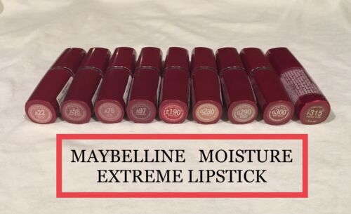 MAYBELLINE Moisture Extreme LIPSTICK- U CHOOSE COLOR - BRAND NEW - READ ALL INFO - Picture 1 of 60