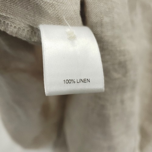 Neu ohne Etikett Murano Baird McNutt Herrenhemd Large beige 100 % Leinen verdeckte Knöpfe - Bild 9 von 11