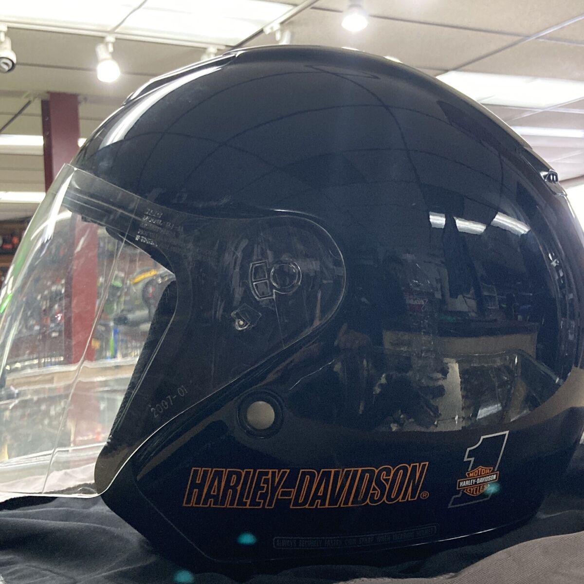 Harley Davidson Black Snell Adult Ultra Jet Helmet XS With Harley Davidson Black Snell Adult Ultra Jet Helmet XS With