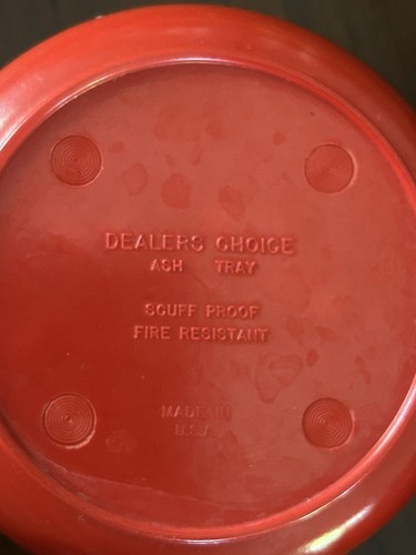 Vintage Dealers Choice Ash Tray Mid Century USA Modern Black Red Set of 4 - Picture 5 of 9