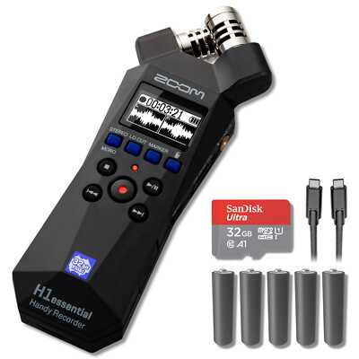 Zoom H1e Recorder Kit: 5xAAA, USB-C Cable, & 32GB microSD Card | eBay