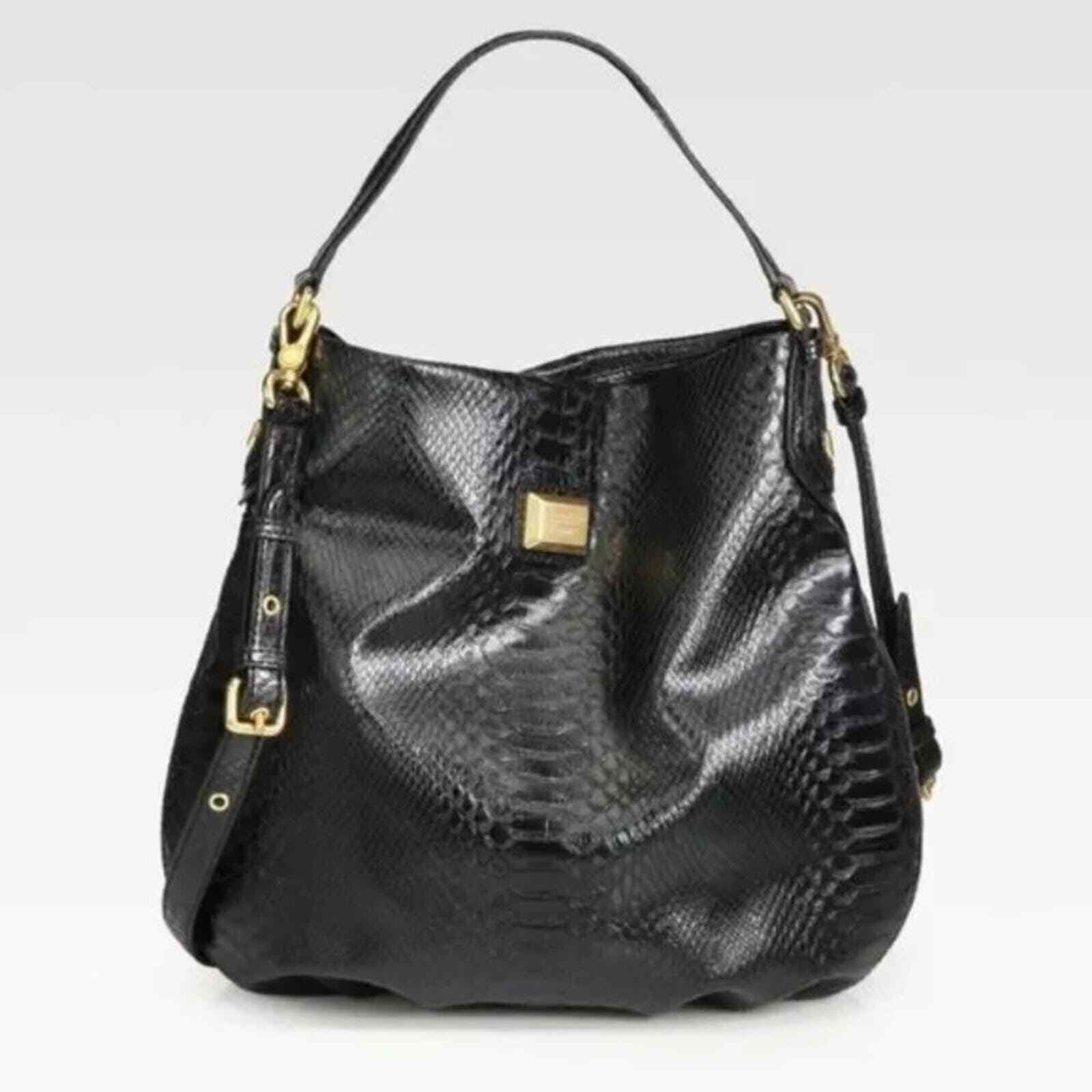 MARC BY MARC JACOBSs Black Embossed Python Leathe… - image 1