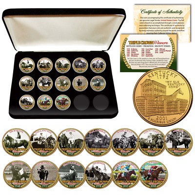 2018 TRIPLE CROWN WINNERS 24KT Gold KENTUCKY State Quarters 13
