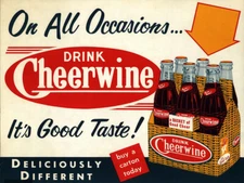 Vintage Cheerwine Soda Ad Reproduction Metal Sign FREE SHIPPING