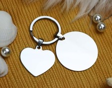 Heart Shape Personalize Key Ring Photo Key Ring Stainless Steel Engrave Keychain