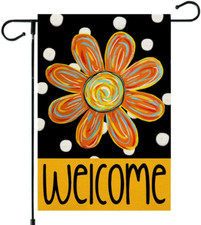 Summer Garden Flag Floral 12X18 Inch Double Sided Small Burlap Seasonal Holiday