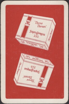 tobacco 333 Playing Cards Single Card Old STATE EXPRESS 333 CIGARETTES Advertising  Tobacco E
