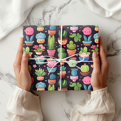 Geschenkpapier Cartoon Kaktus Muster A1 A2 Blatt Geburtstag Druck Geschenkpapier W53