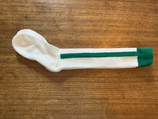 Vintage Save A Coin Striped Tube Socks Fits Sock Sz 9-11 Made In USA Green