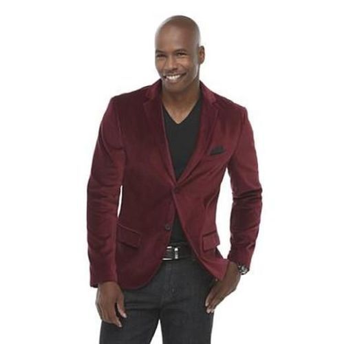 Mens Burgundy Smoking Jacket Handmade 