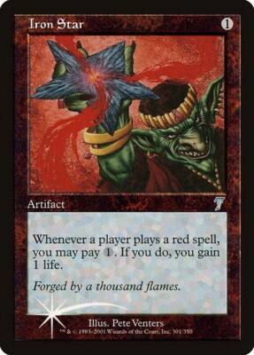Iron Star 7th Edition LP light clouding FOIL Magic MTG STOCK IMAGE