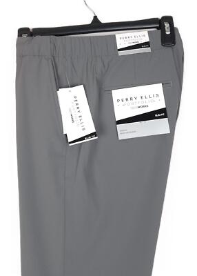 Perry Ellis Mens Slim Fit Tech Golf Dress Pants Sz Small Grey Solid Stretch  NWT | eBay