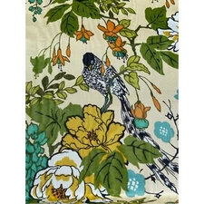 Vintage Cohama Fabric Flowers Birds Moire Home Decor Vale Pattern By The Yard