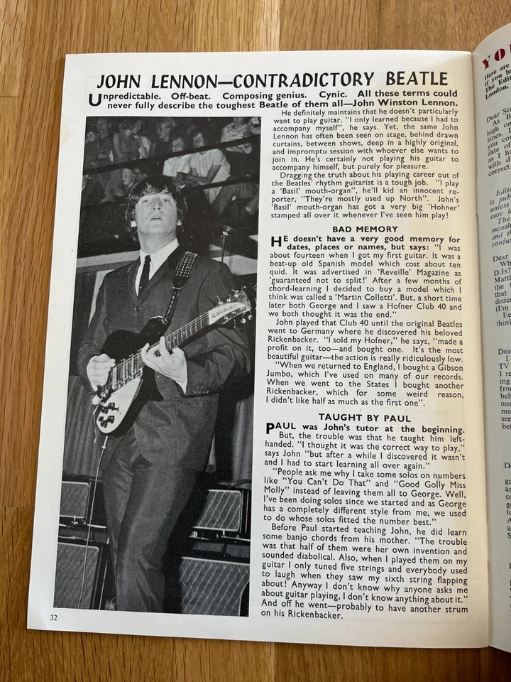 beat  instrumental  monthly  dec  1964 - roy orbison - john lennon . etc - Image 2 of 4