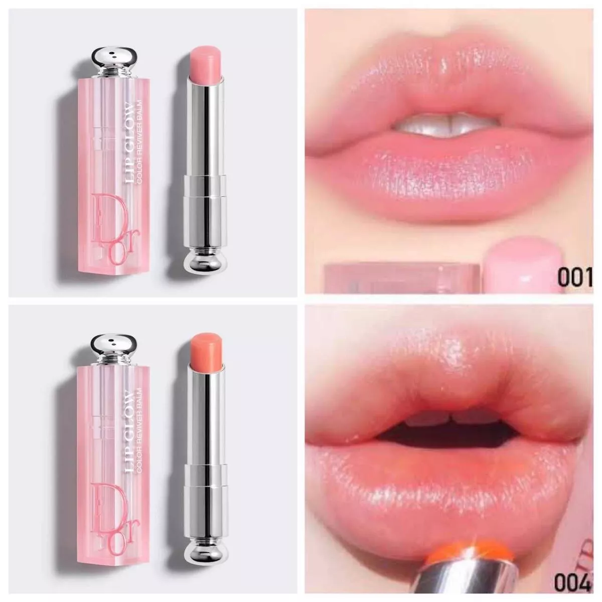 SET Christian Dior Addict Lip REVIVER DUO GLOW Coral Pink Gloss