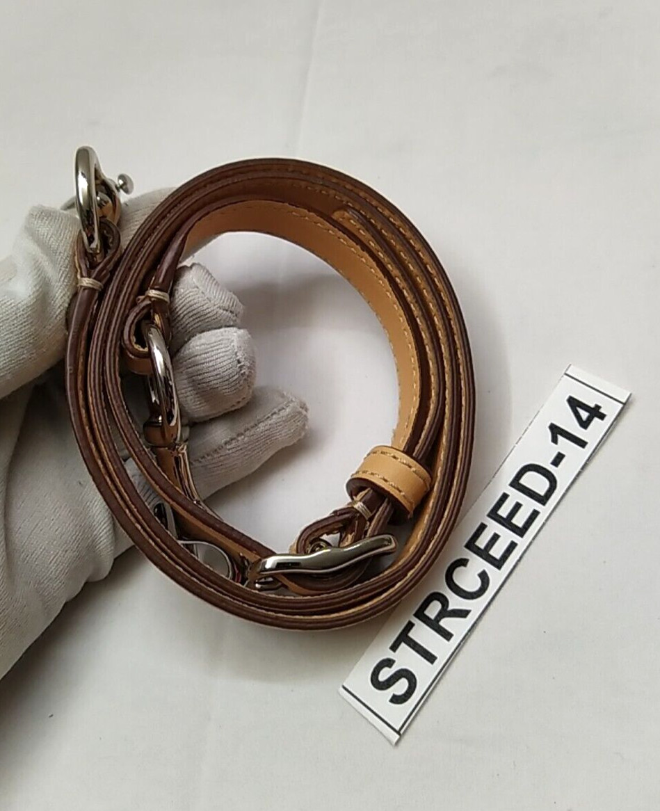 Tan Leather Replacement Strap With Silvertone Spr… - image 3