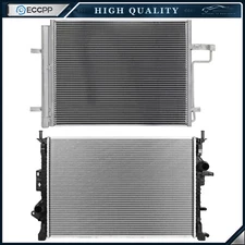 Aluminum Radiator & AC Condenser Cooling Kit For 2013 2014 2015 2016 Ford Escape