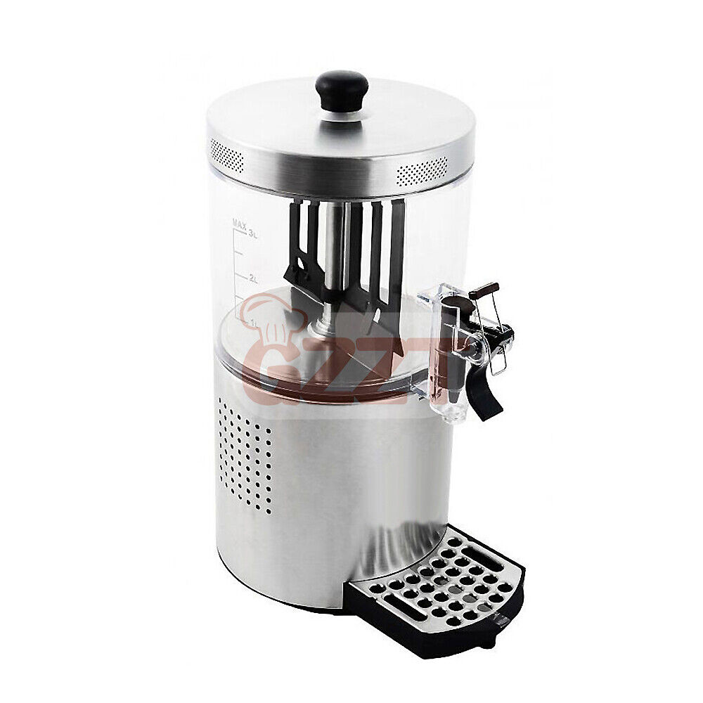 3L Chocolate Dispenser Hot Chocolate Mixer Silver Stainless Steel Cocoa  Warmer