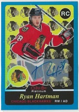 2015 2015-16 O-Pee-Chee Platinum Retro Rainbow Blue Auto Rookie R73 Ryan Hartman