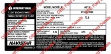 ENGINE Emissions Decal International 7.3L 6.0L Powerstroke Truck 1994-2006