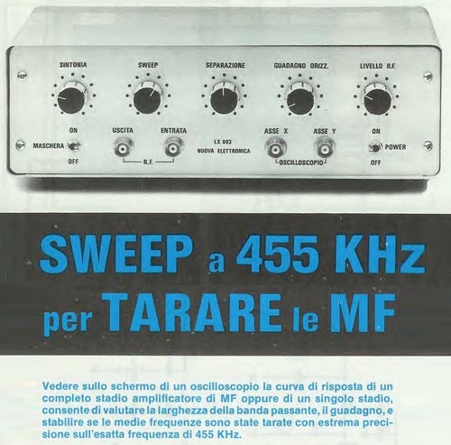 c.s. LX603 nuova ELETTRONICA Oscillatore Sweep 455KHz per tarare MF LX 603 nE - Imagen 2 de 3