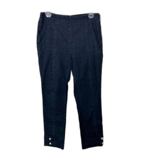 Ann Taylor Women's Blue Cropped Jeans Size 10 Petite Retro Festival Boho Casual - Picture 2 of 7