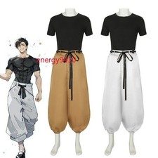 NEW Jujutsu Kaisen Fushiguro Toji Uniform Su Cosplay Costume Tshirt Pants Unisex