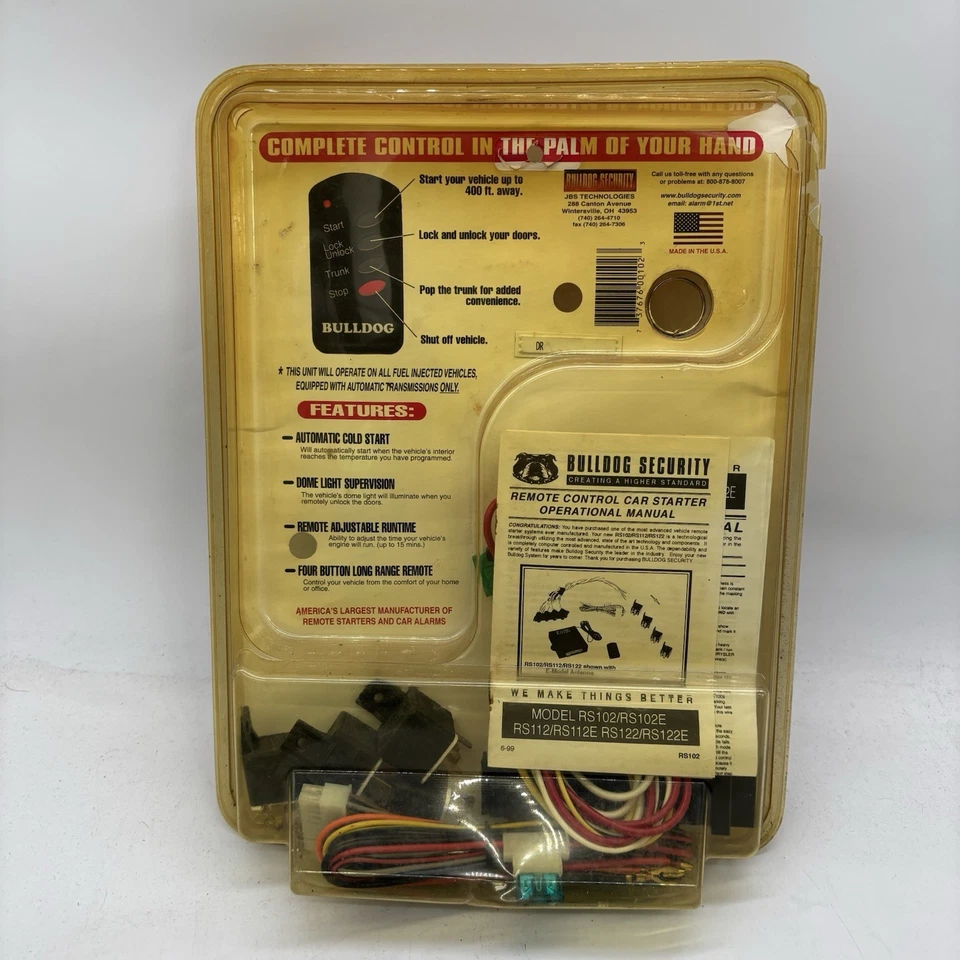 Bulldog Seguridad Control Remoto Coche Vehículo Arrancador Entrada Sin Llave Control Remoto RS122 NOS NUEVO Foto 4 de 4
