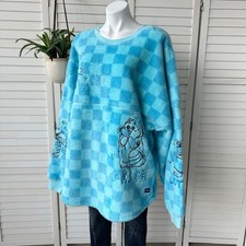 Disney WDW XL Fuzzy Fun Spirit Jersey Blue Check Monsters Inc Ducky Bunny Top