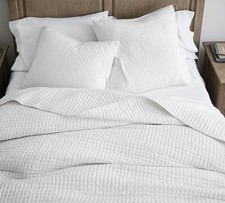 Pottery Barn - Pick-Stitch Handcrafted Cotton Linen Quilt 4054742 - Clearance