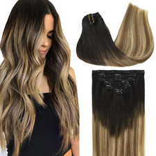 Clip in Hair Extensions Real Human Hair, Remy Human Hair Extensions Clip Ins for