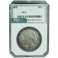 1928 Peace Dollar PCI Wicked Obverse Toning! *JE