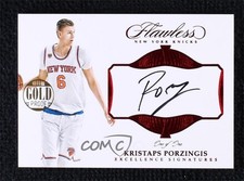 2016 Panini Flawless Ruby - Gold Proof 1/1 Kristaps Porzingis #EX-KPO Auto 0wb