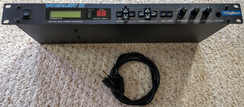 Digitech Vocalist II Vocal Harmony Processor Rack Mount & power cord harmonizer