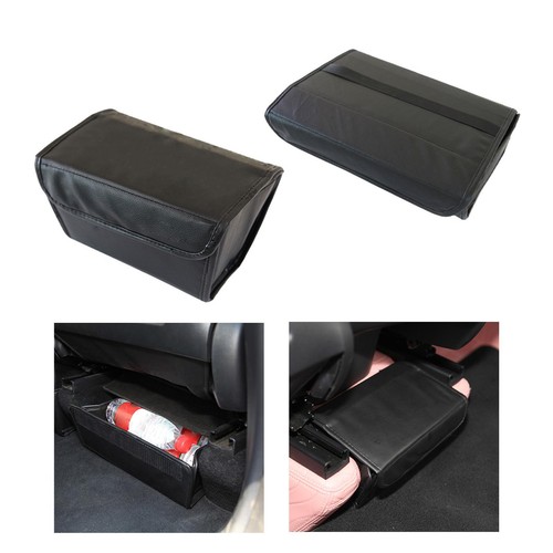 AUNMAS Boîte De Rangement Sous Siège Voiture - Organisateur Conducteur Avec Plateau Coulissant, Noir 15,2 X 4 X 9,3 Pouces