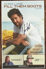 Chris Lane autographed gig poster