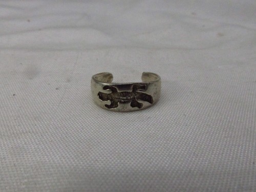 Vintage CW Sterling Silver Lizard Design Band Style Toe Ring Adjustable #653
