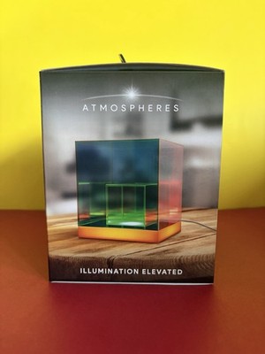 Atmospheres Iridescent Infinity Cube LED Desk Lamp 16 RGB Colors Remote NEW
