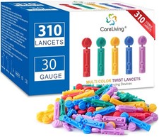 Lancets for Diabetes Testing - 30 Gauge Diabetic Blood Colourful
