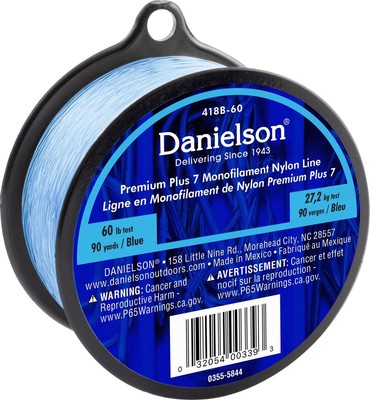 Danielson 418B-60 Plus 7 Mono Nylon Line Blue 1/8# 60Lb