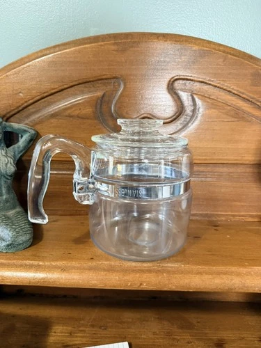 Vintage Pyrex Glass Percolator 4 Cup 7754-B Flameware Coffee Pot, POT & LID